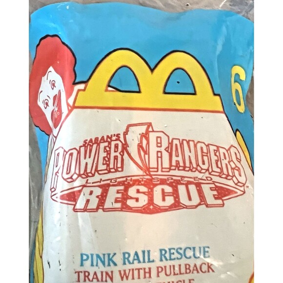 McDonalds Happy Meal Toy Power Rangers Rescue Pink Rail Rescue #6 2000 Vintage - Picture 6 of 9